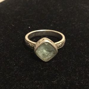 Vintage 925 aquamarine ring china size 7.5